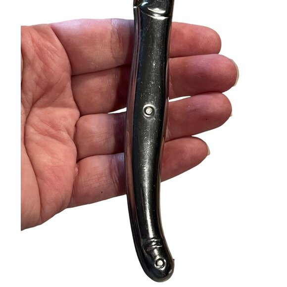 6 Authentic French Jean Dubost Laguiole Steak Knives Silver Colour - Picture 11 of 13